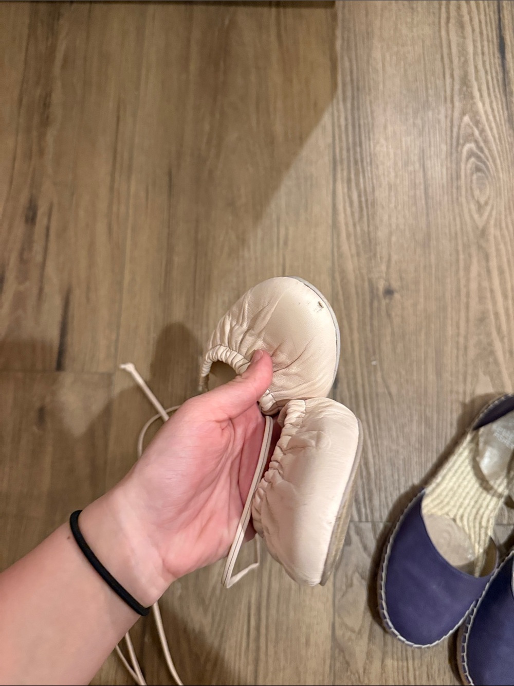 Dolce Vita / Cancun Cream Ballet Lace Up Leather Flats light pink  Size 8.5 - Picture 5 of 8
